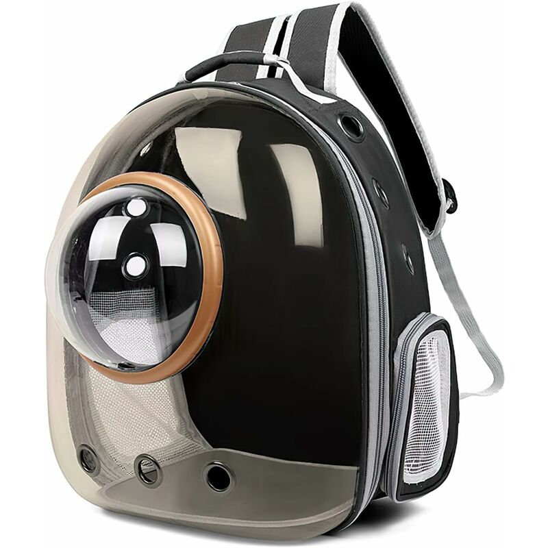 foto del prodotto zaino per gatti, zaino per gatti da esterno, zaino per cani trasparente, zaino per animali domestici con capsula spaziale ventilata nero, versione
