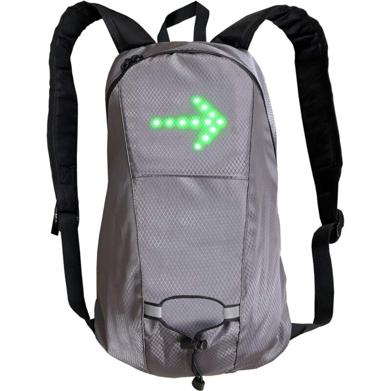 foto del prodotto zaino riflettente per bici 15l led luce di direzione 500mah borsa di sicurezza ricaricabile tramite usb per ciclismo con luce di segnalazione per