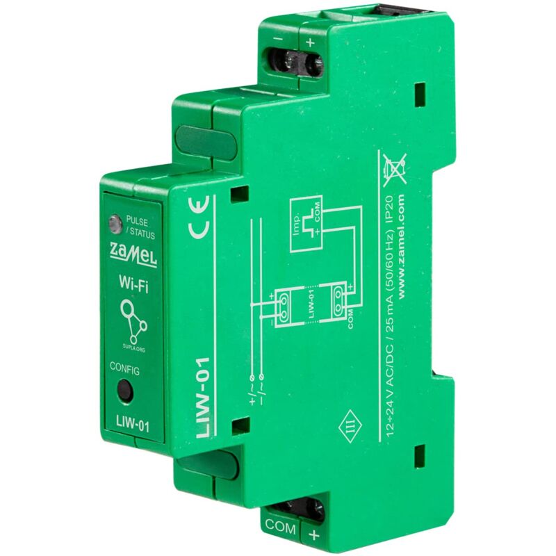 foto del prodotto zamel supla contatore di impulsi energia wifi i misuratore consumo elettrico i controllo consumi elettrici i contascatti per misura dell energia i