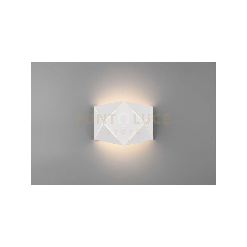 foto del prodotto zandor applique led 6,5w 700lm, 3000k metallo bianco con tagli laser l. 18cm