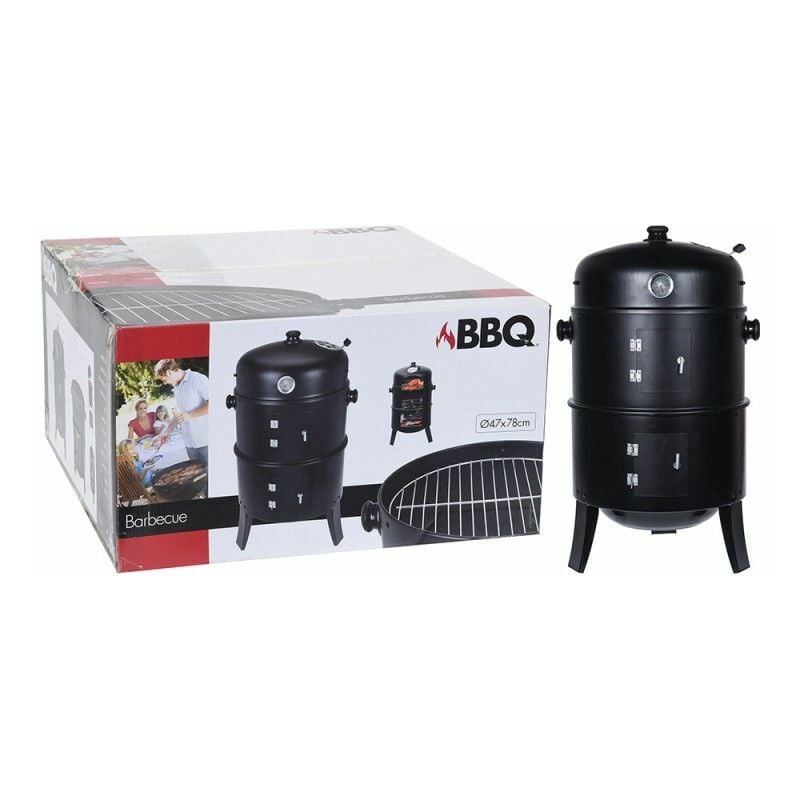 foto del prodotto zanvic barbecue a legna e carbonella bbq affumicatore con indicatore di calore h78cm
