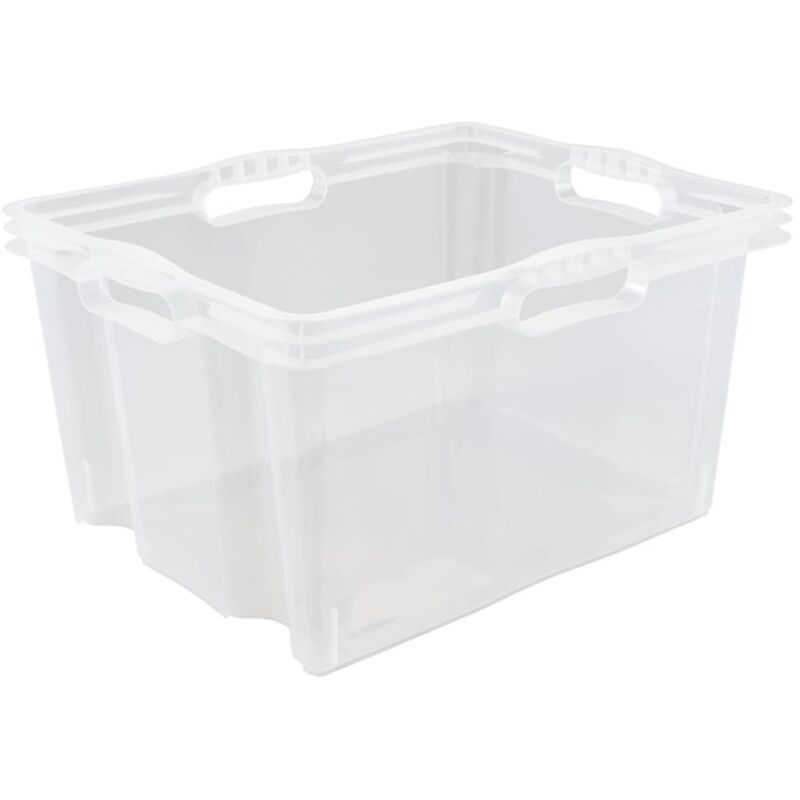 foto del prodotto zanvic keeeper box contenitore con manici integrati, taglia xl, 43 x 35 x 23 cm, 24 l, franz, trasparente