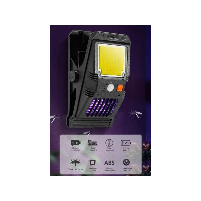 foto del prodotto zanzariera lampada faretto luce solare da giardino 128 led cob w7104 2
