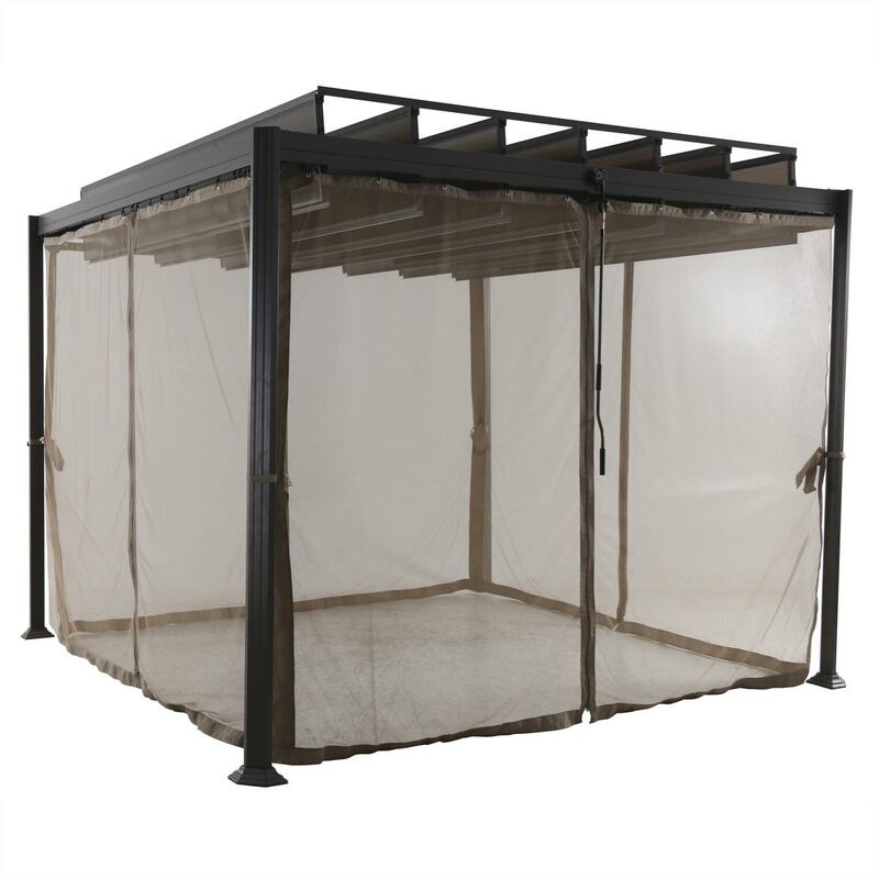 foto del prodotto zanzariera per pergola 3x2m flamenco in poliestere nocciola hesp ride