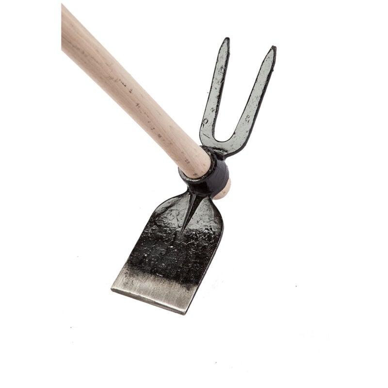 foto del prodotto zappino classico bidente zappa occhio tondo senza manico falci
