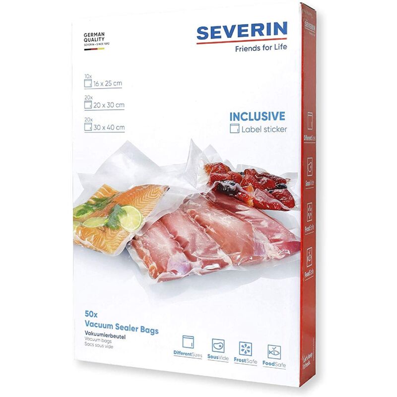 foto del prodotto zb 3625, confezione da 50 sacchetti per sottovuoto e cottura sous vide, adesivi inclusi severin