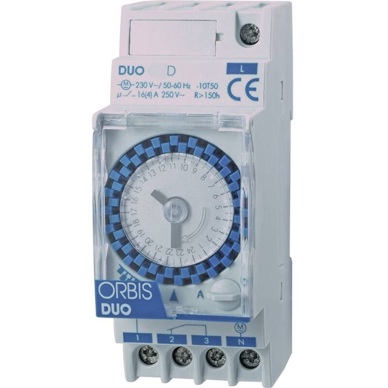 foto del prodotto zeitschalttechnik duo d 230 v timer per guida din analogico 230 v ac orbis