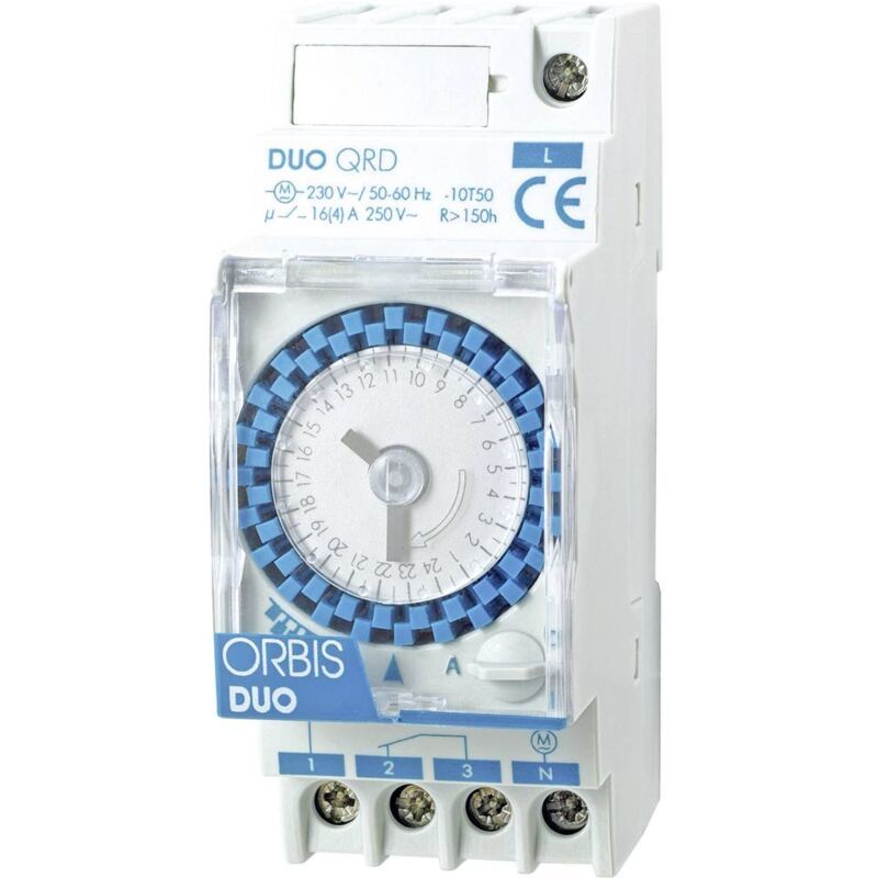 foto del prodotto zeitschalttechnik duo qrd 230 v timer per guida din analogico 230 v ac orbis