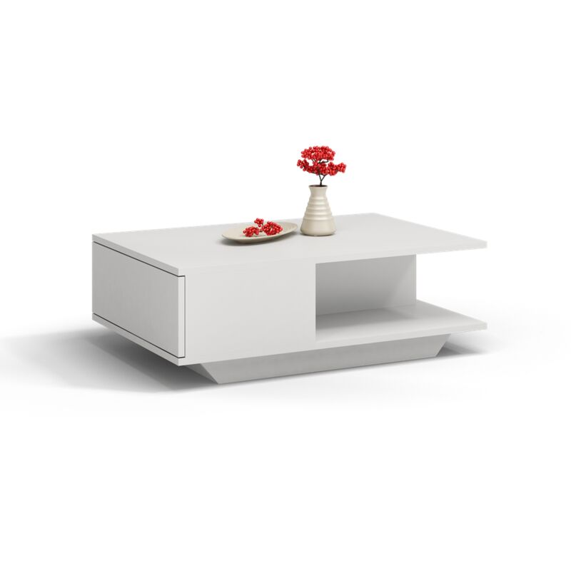 foto del prodotto zeke tavolino moderno 90x60x42 cm soggiorno salotto ufficio con nicchia contenitore tavolino di servizio dal design moderno