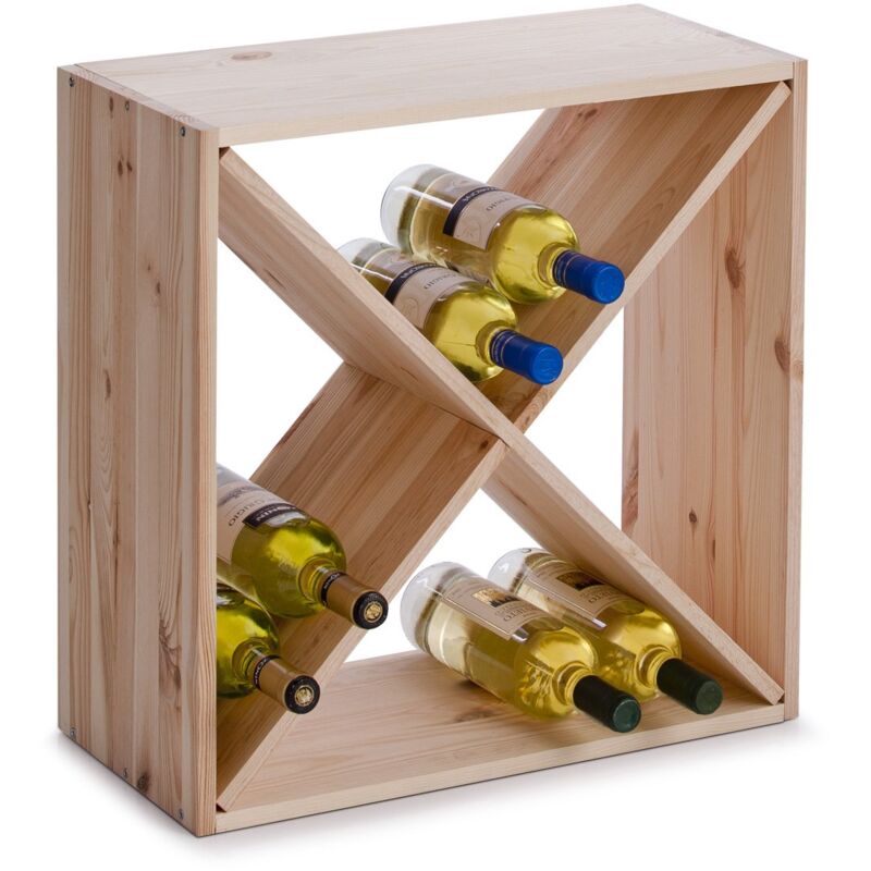 foto del prodotto zeller 13170 portabottiglie di vino, legno, beige, 52x25x52 cm