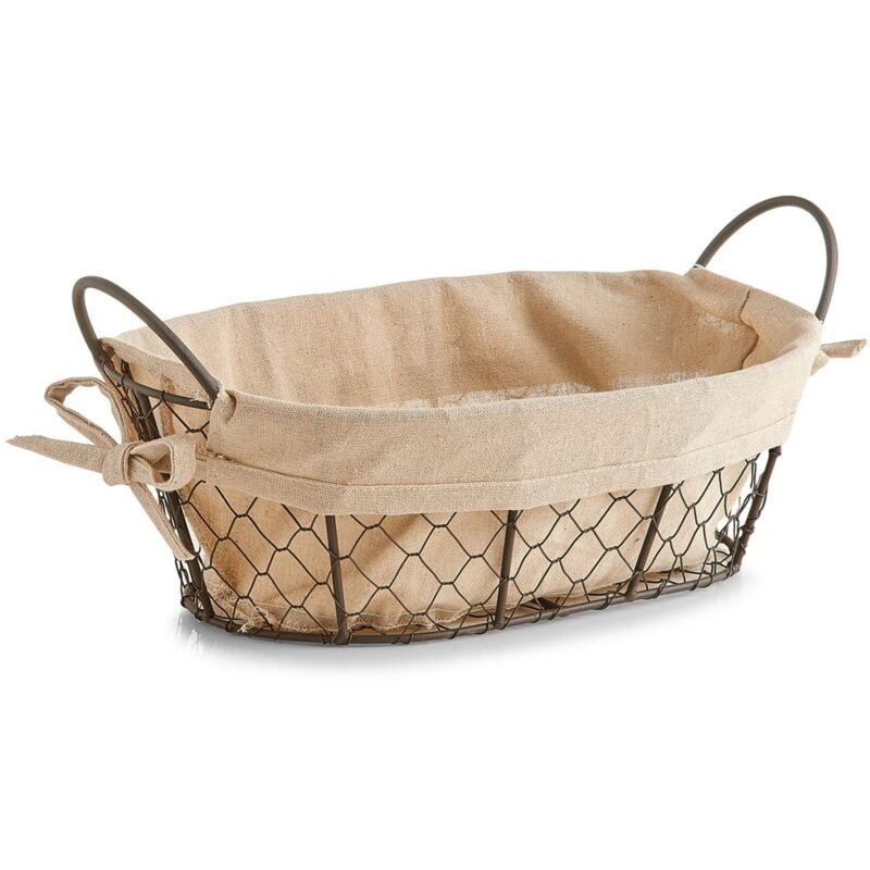 foto del prodotto zeller 18091 cestino per il pane countrystyle , con maniglie, metallo, beige, 30x21x11 cm
