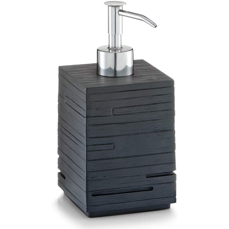 foto del prodotto zeller 18316 erogatore di sapone schiefer, polyresin, nero, 8x8x16 cm