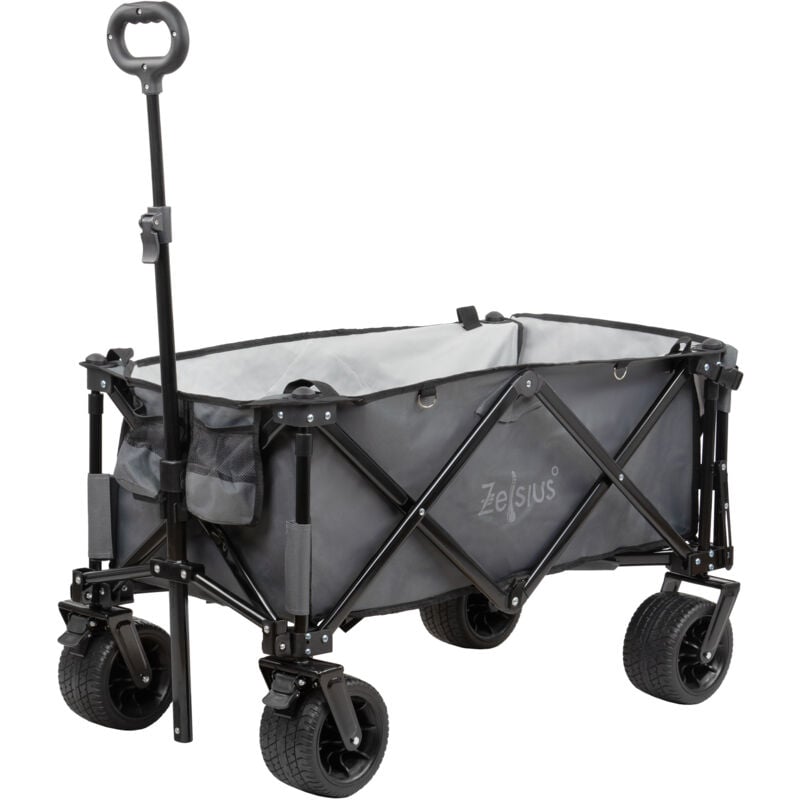 foto del prodotto zelsius carrello pieghevole grigio carrello da trasporto, carrello a mano, carrello da spiaggia