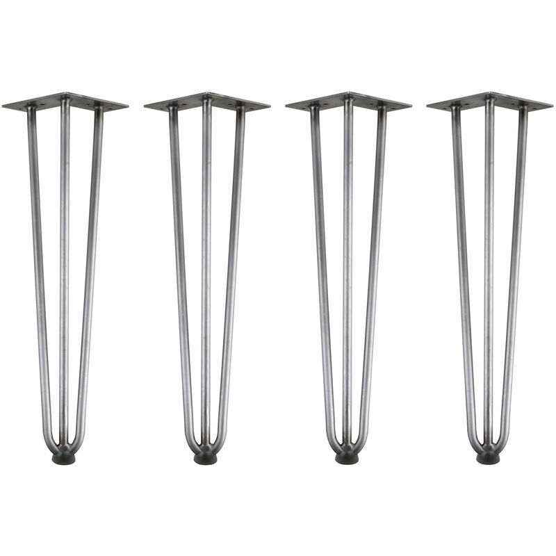 foto del prodotto zelsius gambe a forcella, set di 4, 45 cm, acciaio grezzo, gambe da tavolo in acciaio 3 montanti