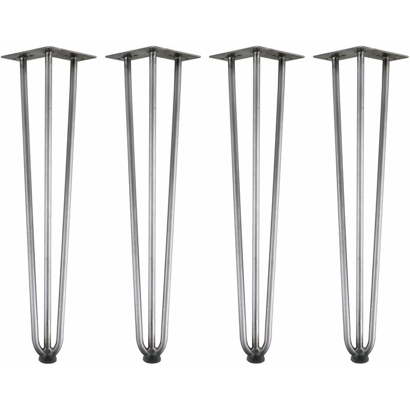 foto del prodotto zelsius gambe a forcella, set di 4, 60 cm, acciaio grezzo, gambe da tavolo in acciaio 3 montanti