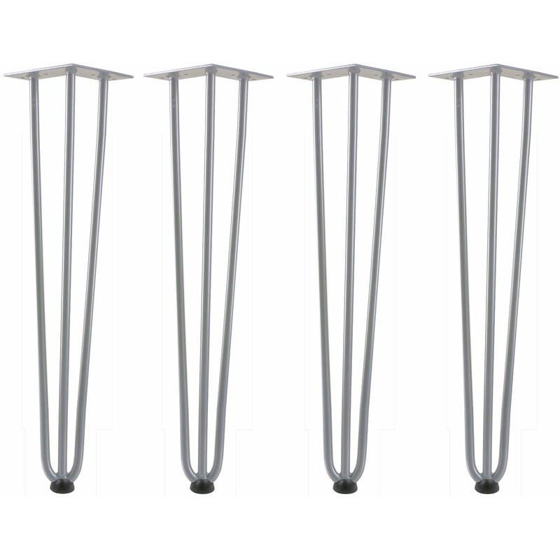 foto del prodotto zelsius gambe a forcella, set di 4, 60 cm, grigio, gambe da tavolo in acciaio, 3 montanti