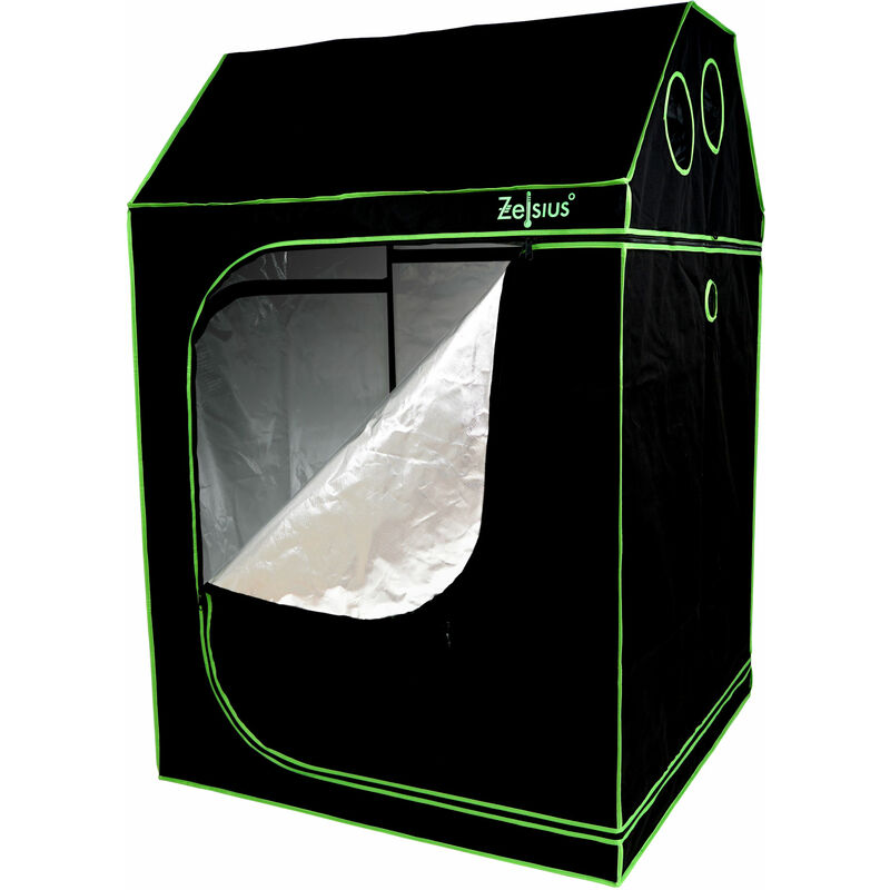 foto del prodotto zelsius grow tent 120 x 120 x 180 cm nero verde coltivazione di piante da interno