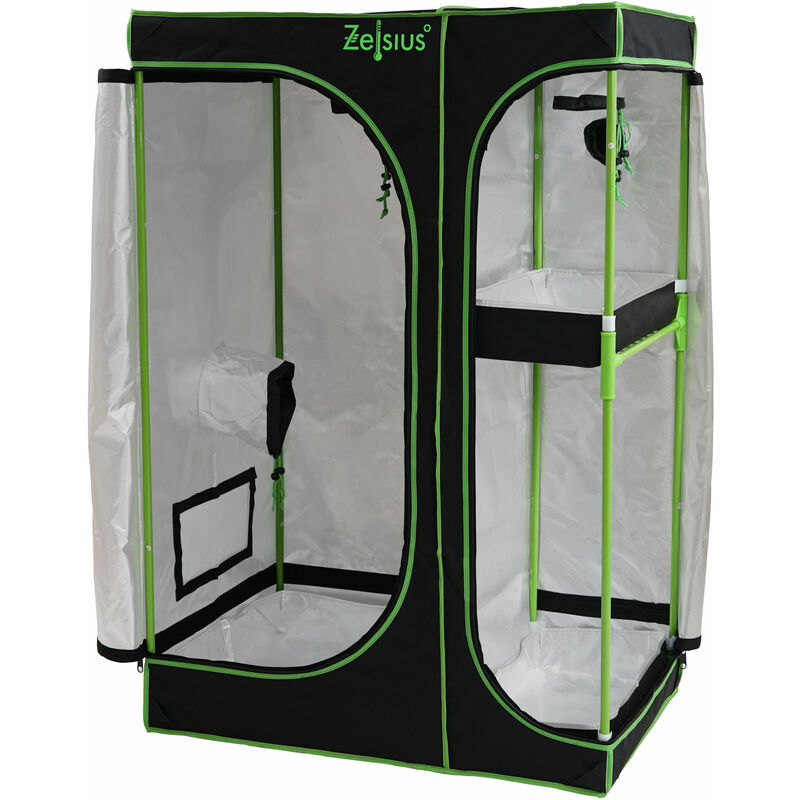 foto del prodotto zelsius grow tent 120 x 90 x 145 cm nero verde coltivazione di piante da interno