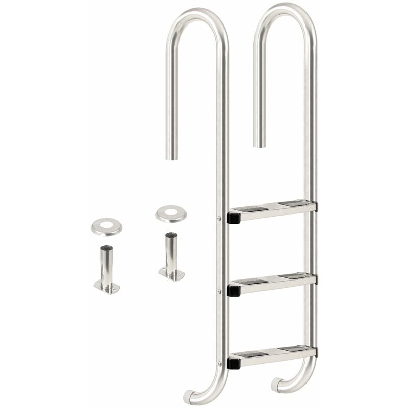 foto del prodotto zelsius scala per piscina in acciaio inox con 3 gradini 50 x 26,5 x 132 cm