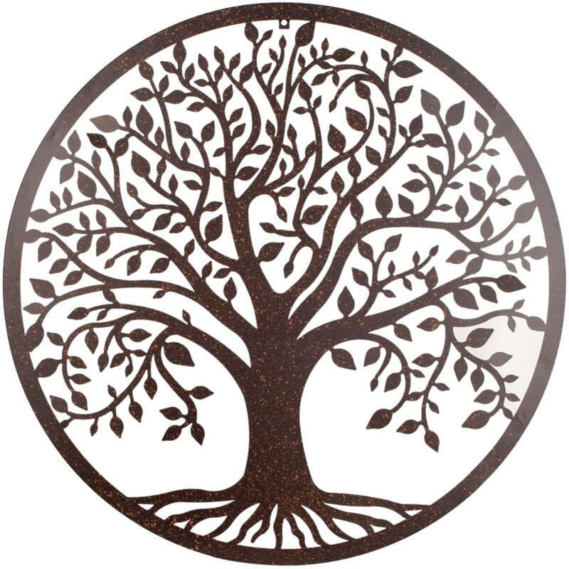 foto del prodotto zen et ethnique signes grimalt applicare la parete dell ornamento in metallo life tree ornament appliques in metallo nero 1x82x82cm 26234