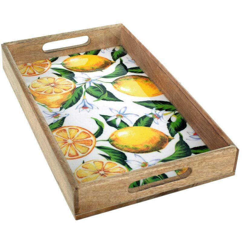foto del prodotto zen et ethnique signes grimalt vassoio da cucina scatole di limoni del vassoio rettangolare e vassoi gialli 5x23x38cm 25178 amarillo