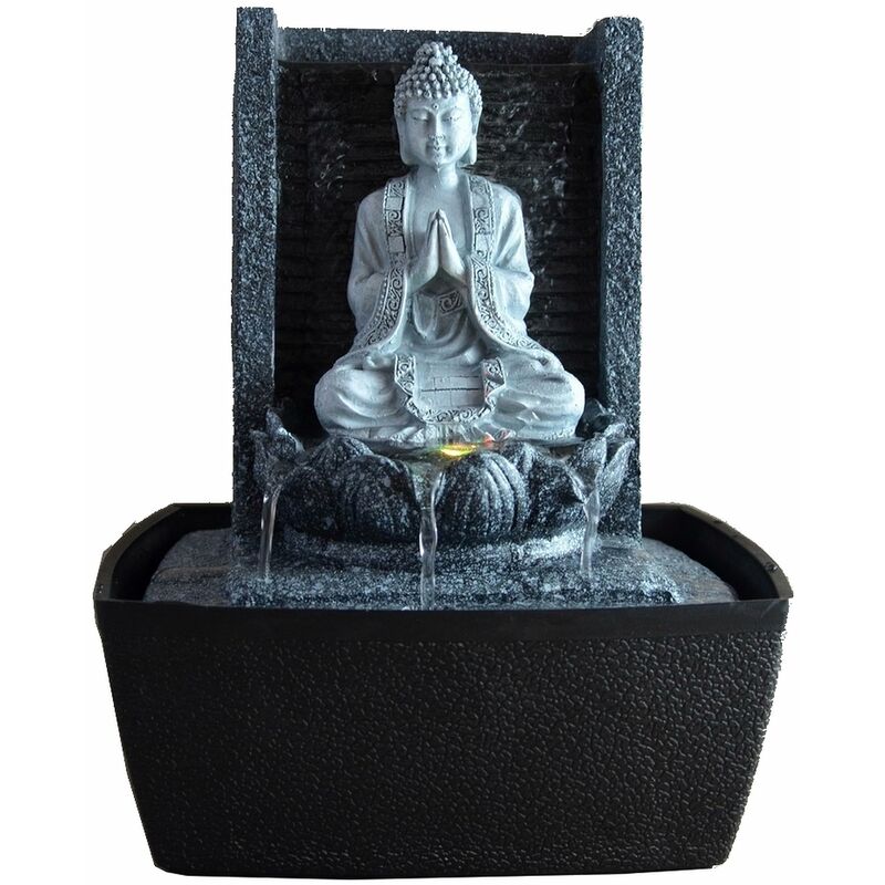 foto del prodotto zen light caratteristica di acqua interna led lotus buddha multicolore 26 cm istruzioni tedeschi 