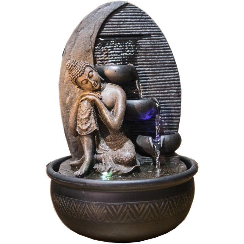 foto del prodotto zen light zen light fontana buddha grace, in resina bronzo, 26 x 26 x 40 cm