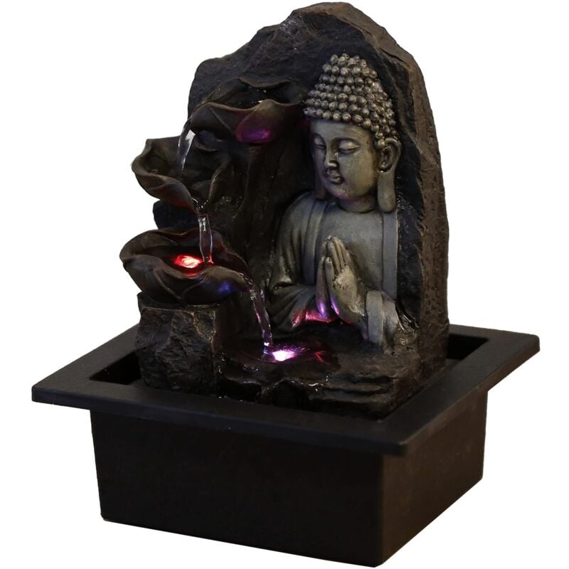 foto del prodotto zen light zen light spiritualite fontana in poliresina, marrone scuro, 21 x 21 x 26 cm