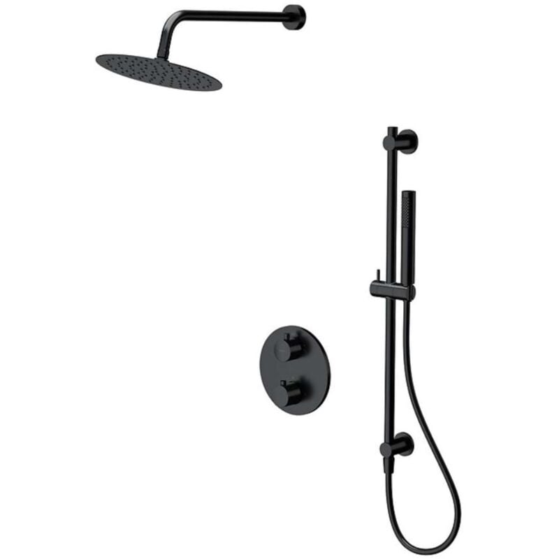foto del prodotto zen set doccia con termostato, ad incasso, con corpo incasso, diametro 25 cm, nero s952 033 cersanit