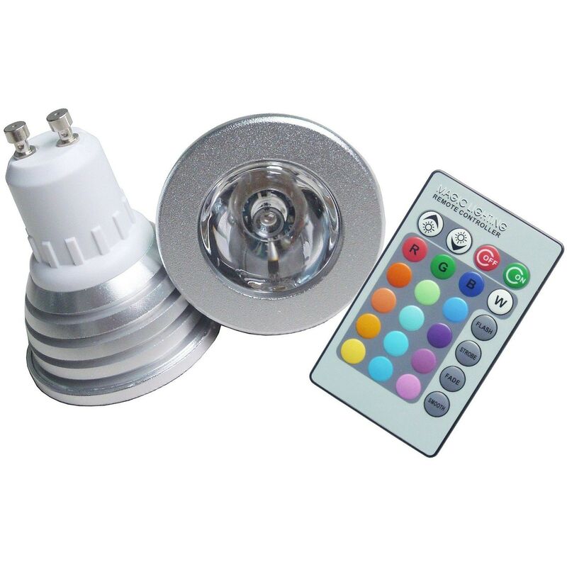 foto del prodotto zencocco lampada led faretto 5watt attacco gu10 rgb multicolore con telecomando