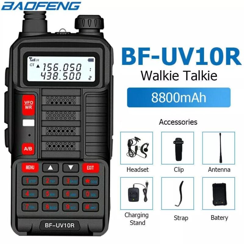 foto del prodotto zencocco - radio baofeng uv-10r ricetrasmittente vhf/uhf dual band 136-174 mhz400-520
