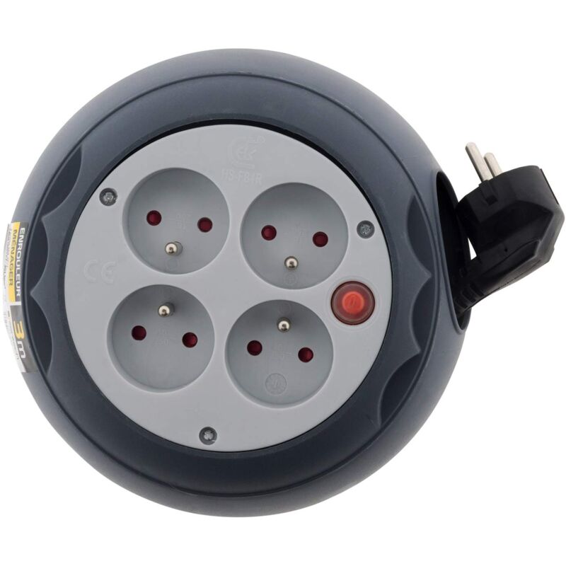 foto del prodotto zenitech avvolgicavo domestico 3m 4 prese 2p t grigio