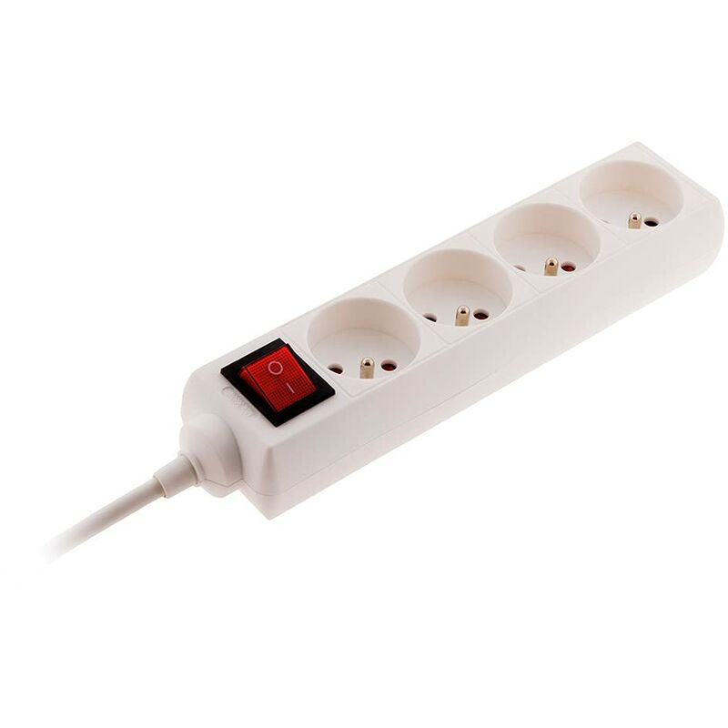 foto del prodotto zenitech blocco 4 prese 16a 2p t con interruttore bianco