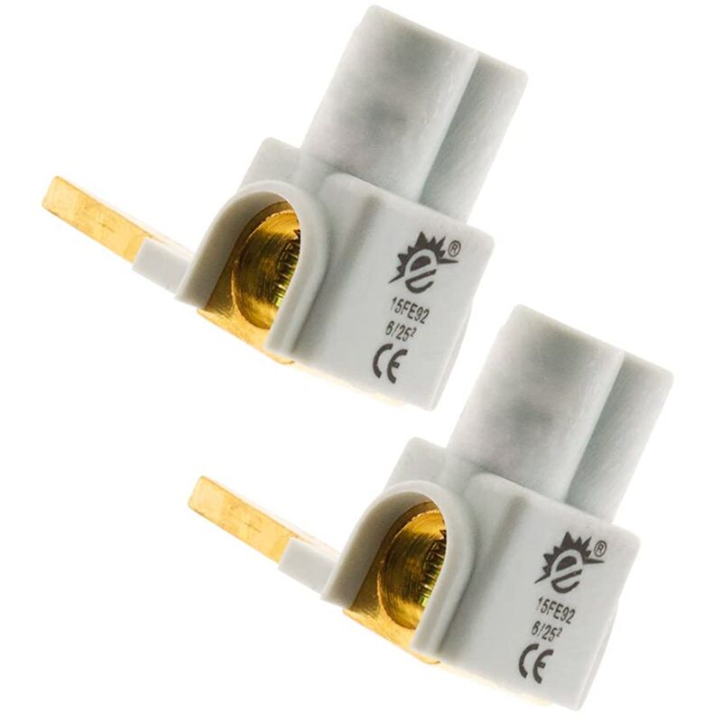foto del prodotto zenitech set di 2 punti di connessione orizzontali alimentazione fase e neutro connessione fino a 35 mm conforme alla normativa ce bianco