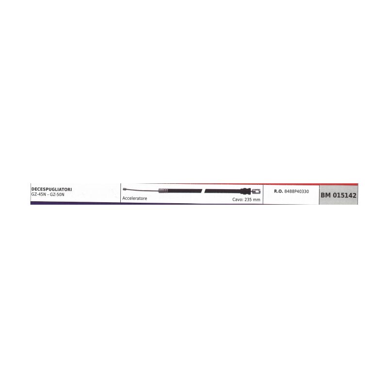 foto del prodotto zenoah cavo acceleratore decespugliatore gz 45n gz 50n cavo 235 mm 8488p40330