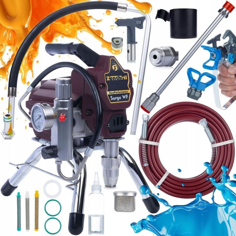 foto del prodotto zenthril zenhril surge wf unit di verniciatura, 1800w 20mpa 0.019 , 2l min, serie easyperformance lancia 50cm 3x filtro 30, 60, 100