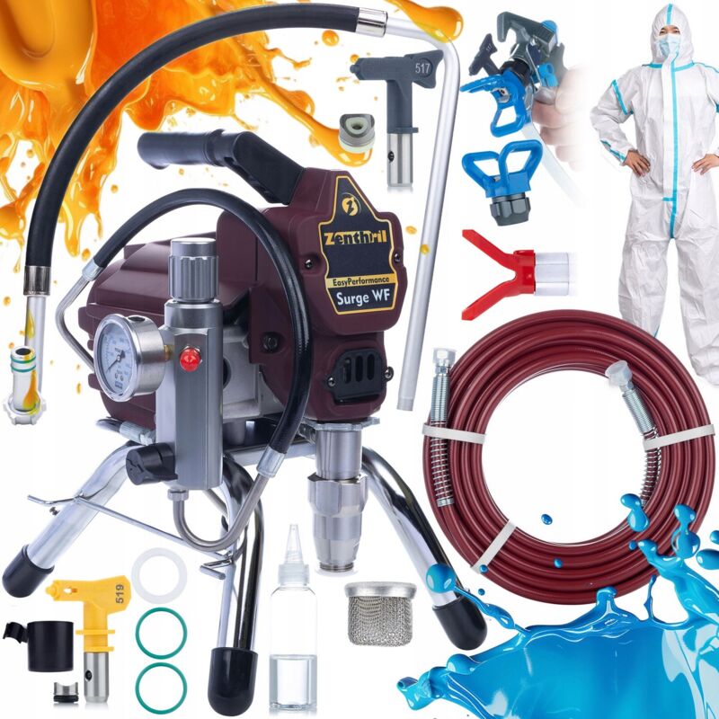foto del prodotto zenthril zenhril surge wf unit di verniciatura, 1800w 20mpa 0.019, 2l min, serie easyperformance tuta di verniciatura 185cm copertura ugello 