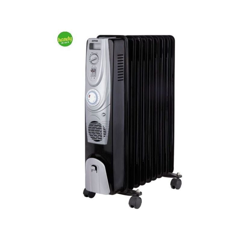 foto del prodotto zephir radiatore elettrico turboventilato ad olio 9 elementi 800 1200 2400 watt nero