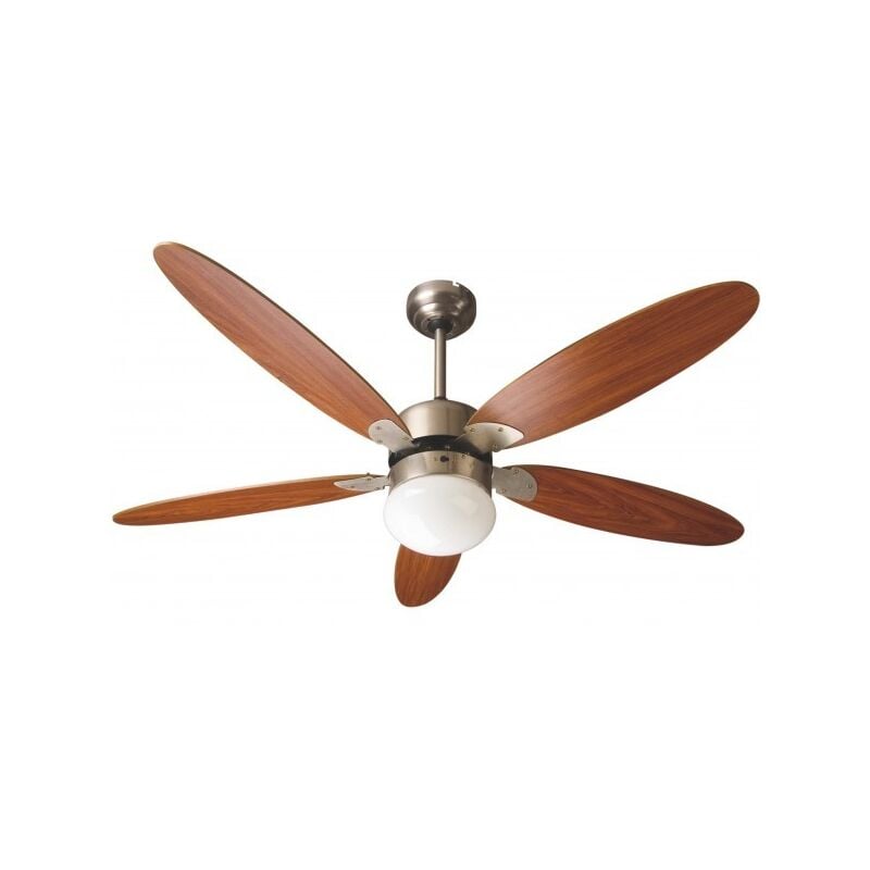foto del prodotto zephir ventilatore a soffitto con 5 pale 130cm colore noce con telecomando