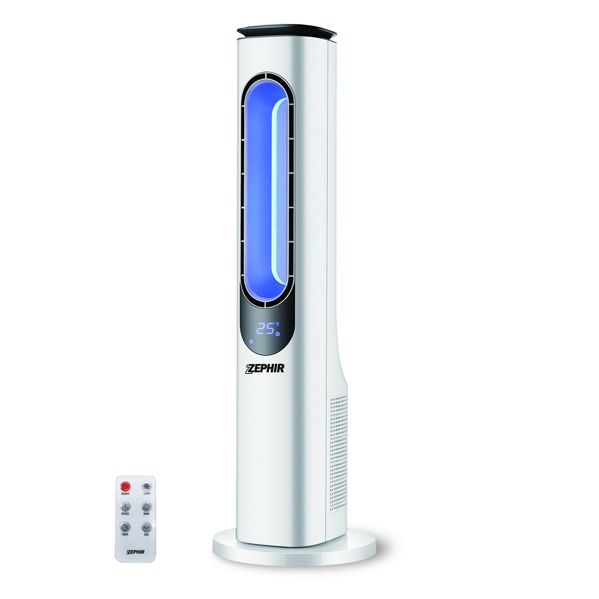 foto del prodotto zephir ventilatore a torre senza pale con telecomando ph84bl