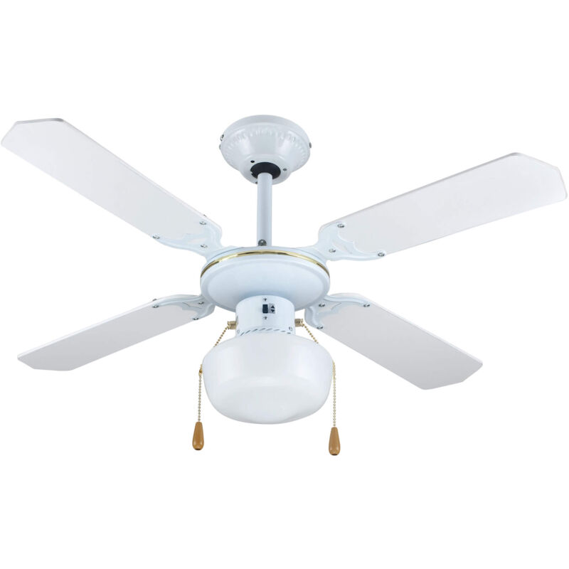 foto del prodotto zephir ventilatore soffitto con 4 pale 107cm con luce bianco