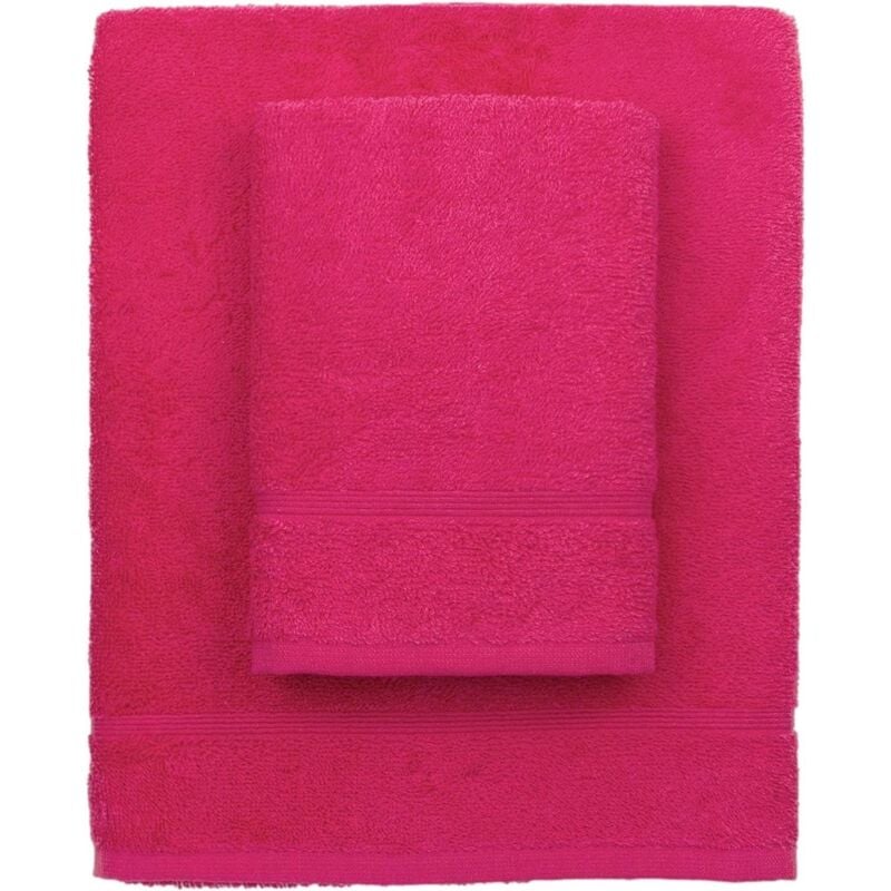 foto del prodotto zer0bed, asciugamani bagno fuxia, set 2 asciugamani bagno, asciugamano viso, asciugamano bidet, tinta unita, bianco, 100 cotone, set 2 pezzi
