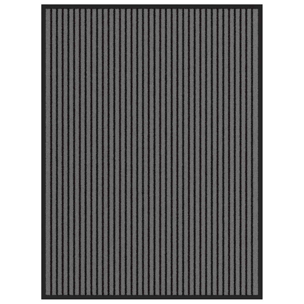 foto del prodotto zerbino a strisce nere e grigie 90x120 cm vidaxl