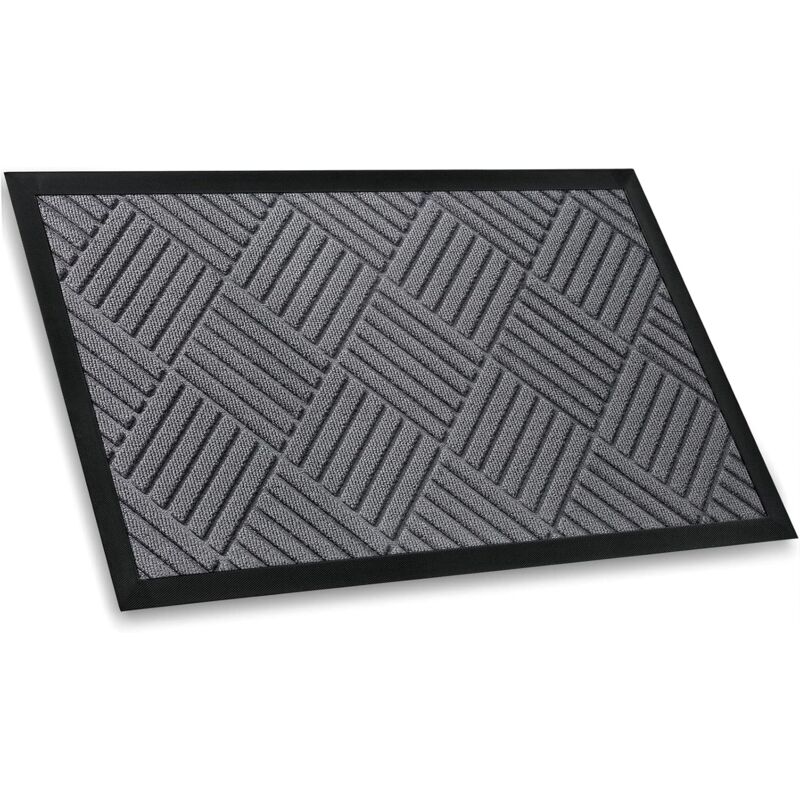 foto del prodotto zerbino antiscivolo 45 x 75 cm, grigio, per interni ed esterni con retro in gomma