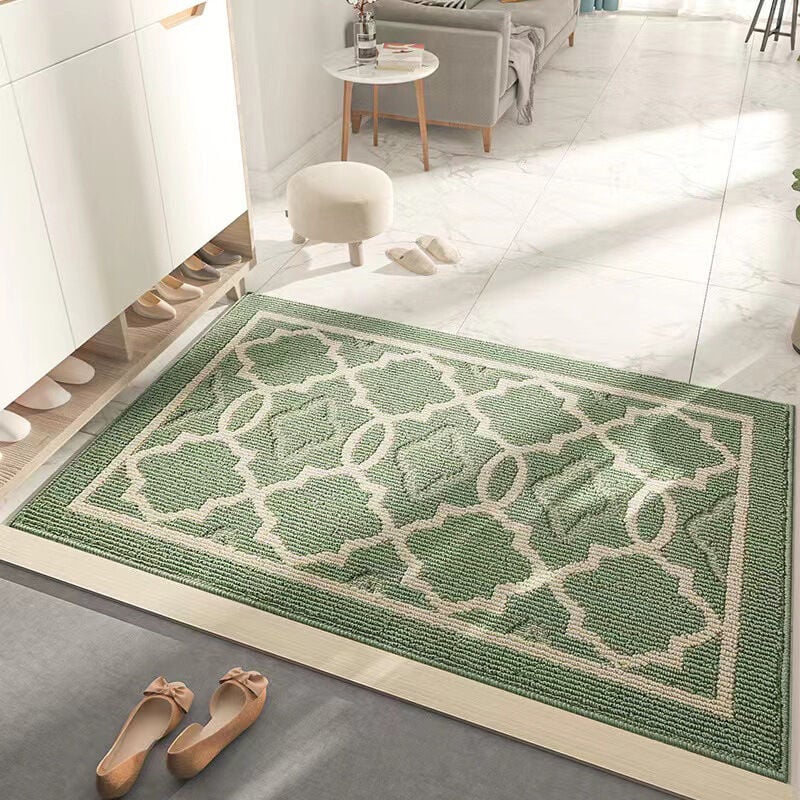 foto del prodotto zerbino antiscivolo, per interni ed esterni assorbente e resistente, lavabile in lavatrice, antipolvere 50 x 80 cm, verde sollbry