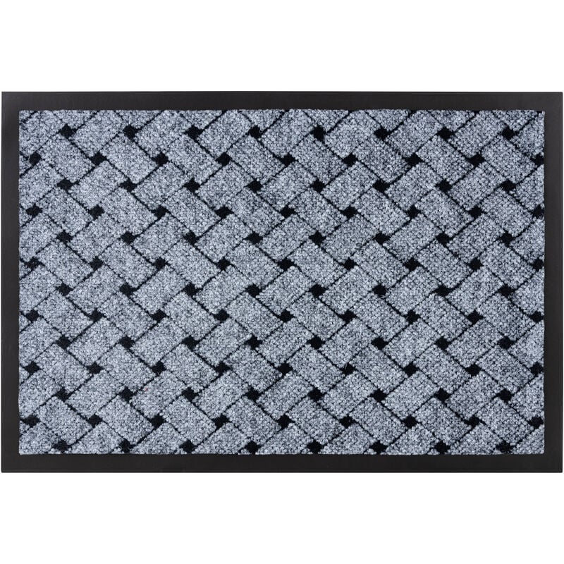 foto del prodotto zerbino antiscivolo vectra 0902 da esterno, interno grigio chiaro grey 50x80 cm
