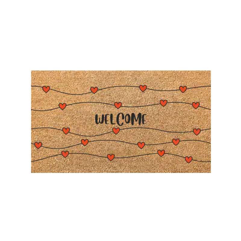 foto del prodotto zerbino cocco pvc welcome cuori cm 40x 70 xtra 11722