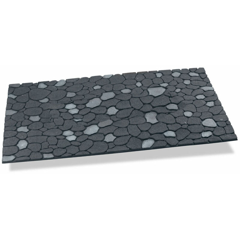 foto del prodotto zerbino effetto pietra grigio grafite 75x45x0,5 cm hidalgo