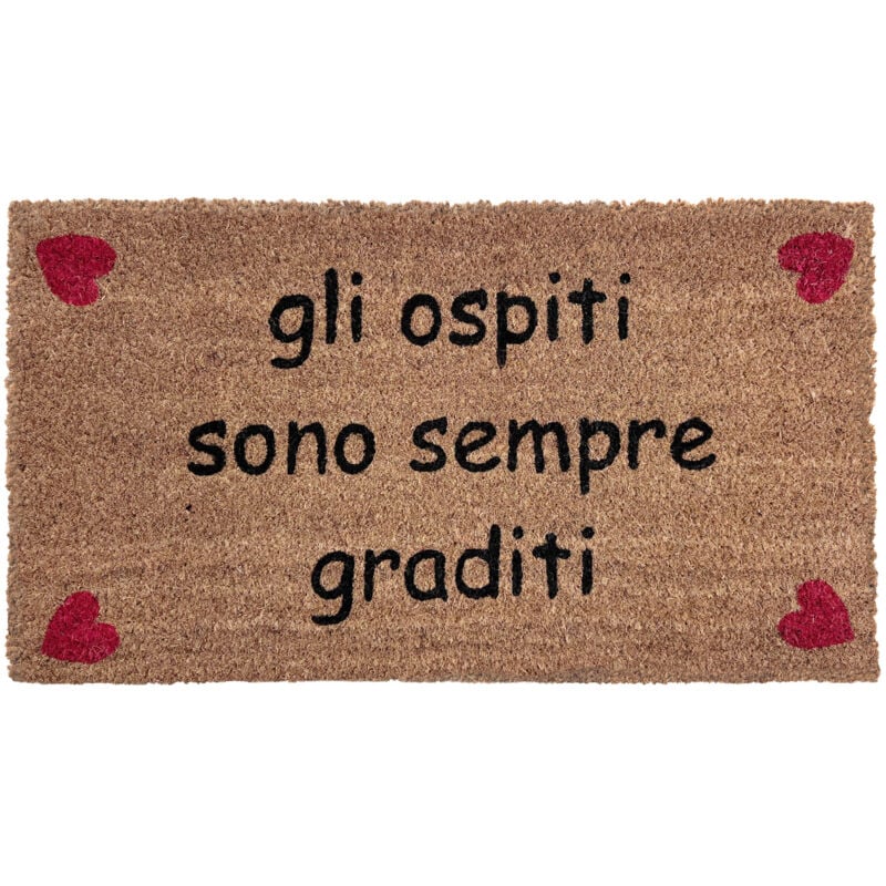 foto del prodotto zerbino entrata ingresso casa esterno antiscivolo cocco disegno ospiti graditi