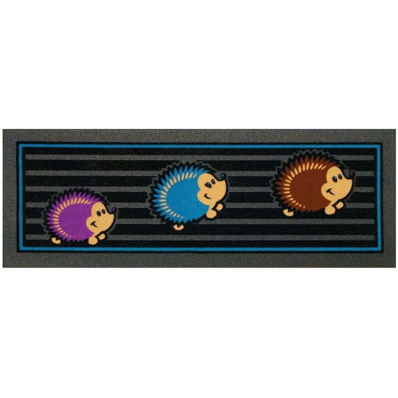 foto del prodotto zerbino gomma ingresso antiscivolo 25x68 asciugapassi moderno simpatico 100 made in italy b